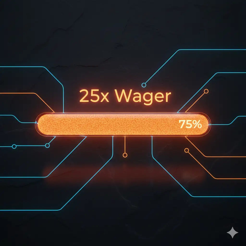 25x Wagering Requirement Progress Bar Visualization