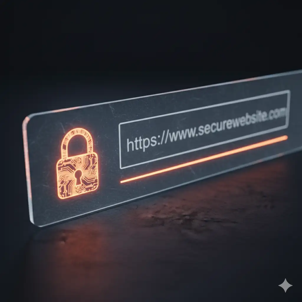 Browser Address Bar with SSL Lock Icon and Official URL