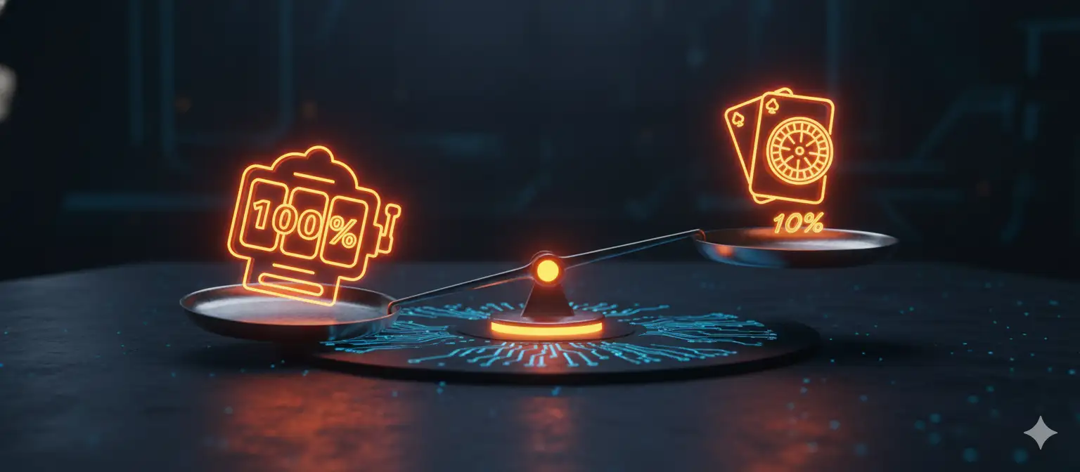 Wagering Contribution Scale: Slots 100% vs Table Games 10%